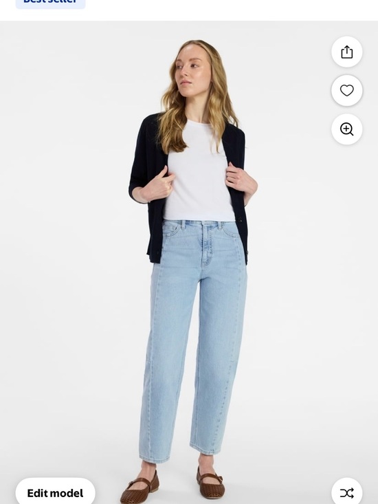 Time and Tru Denim - Time and Tru Light Blue High-Rise Barrel Jeans